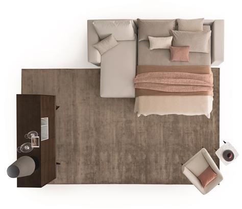 Ditre Italia Современный стиль 2-х местный 3-х местный диван-кровать из ткани с шезлонгом sun-id-1494579 - Вид №1