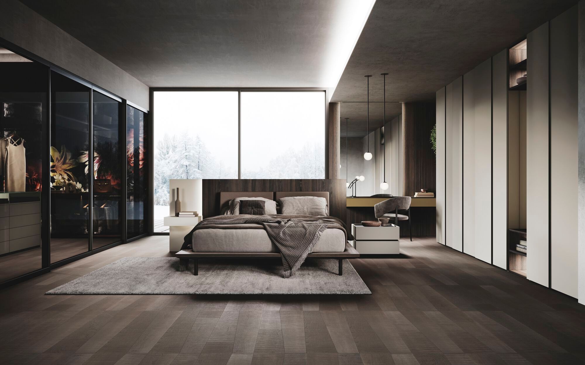 Модульный шкаф с зеркалом на заказ Guzzini & Fontana WAVE ARCH-00048736 - Вид №1