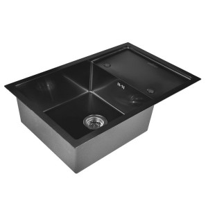 91143331 Врезная мойка WS37850B-X/WGER010 78x50x20 см нержавеющая сталь цвет графит STLM-0498462 WISENT