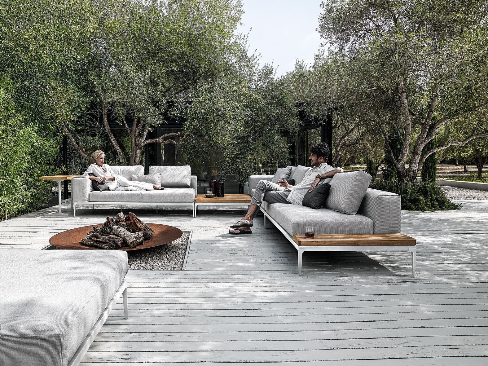 Тканевый угловой модульный садовый диван Gloster сетка ARCH-00114712 - Вид №18