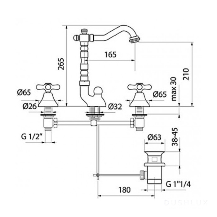 AM750202010 Смеситель для раковины , золото Webert Armony - Вид №1