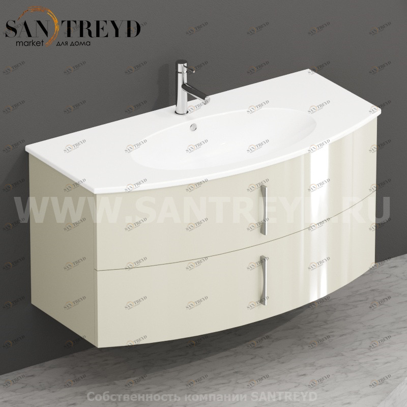 MDMC10Y018 Тумба с двумя ящиками 100 см бежевая Globo 4ALL Италия Ceramica Globo