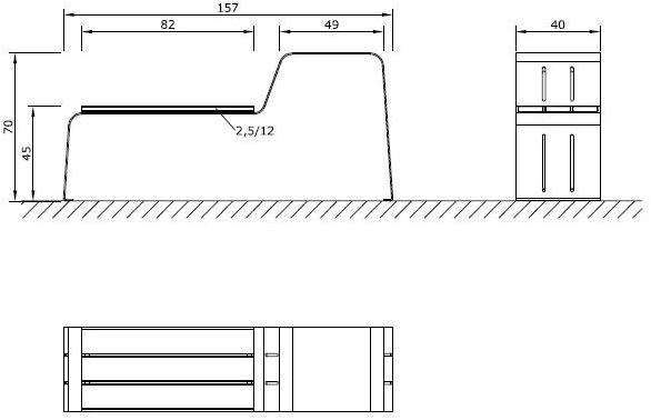 Euroform W Скамья из стали и дерева со спинкой  4520, 4525  - Вид №6