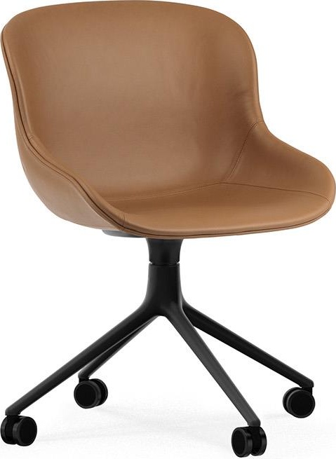 604593 Chair Swivel 4W Полная обивка Черный алюминий / Ультра кожа Normann Copenhagen Hyg 