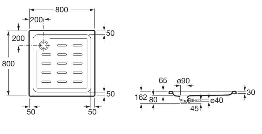 Акриловый нескользящий квадратный поддон для душа Roca Easy ARCH-00120741 - Вид №3