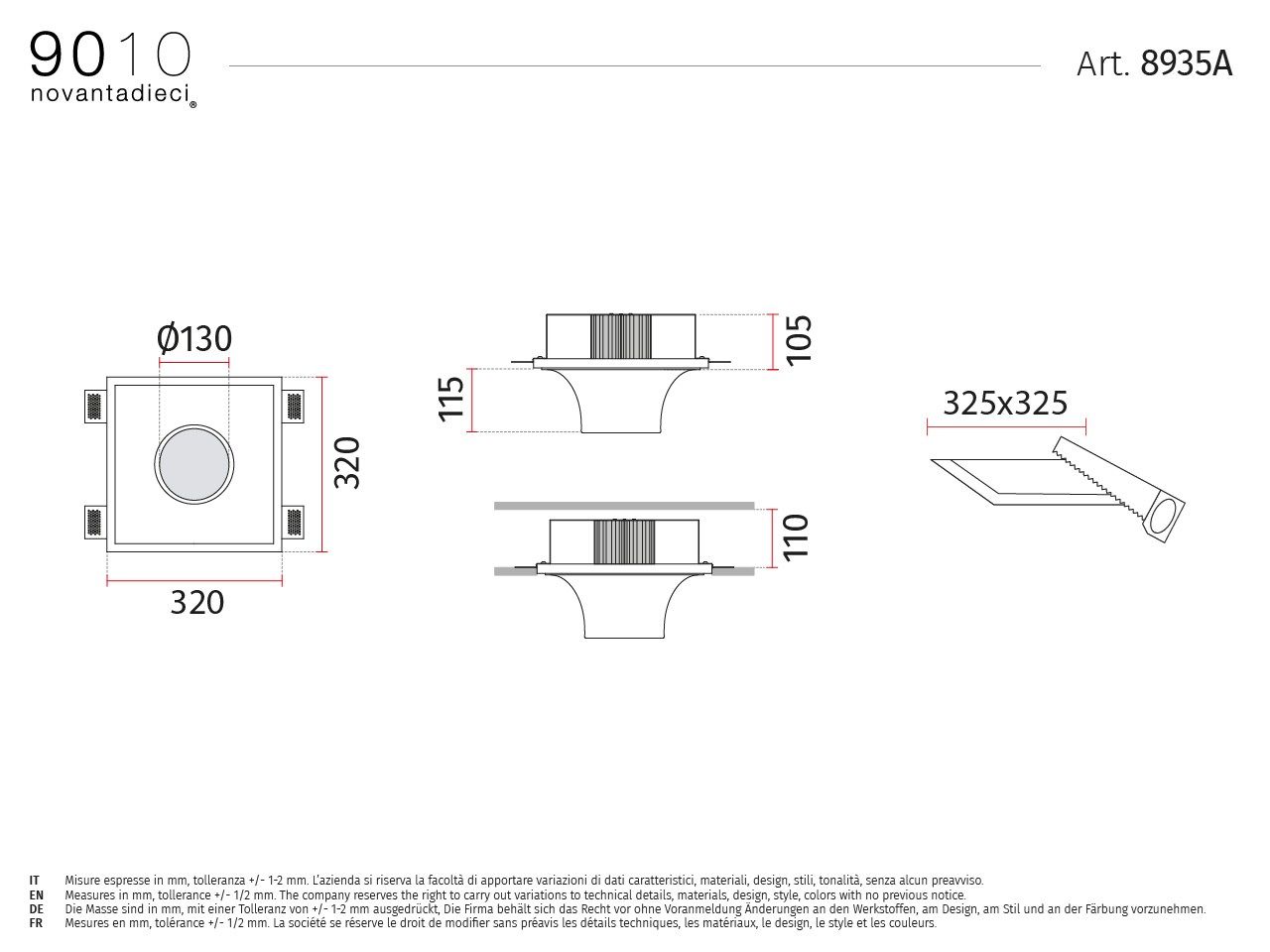 Светодиодный потолочный светильник cristaly® 9010 novantadieci 8935A ARCH-00124437 - Вид №2