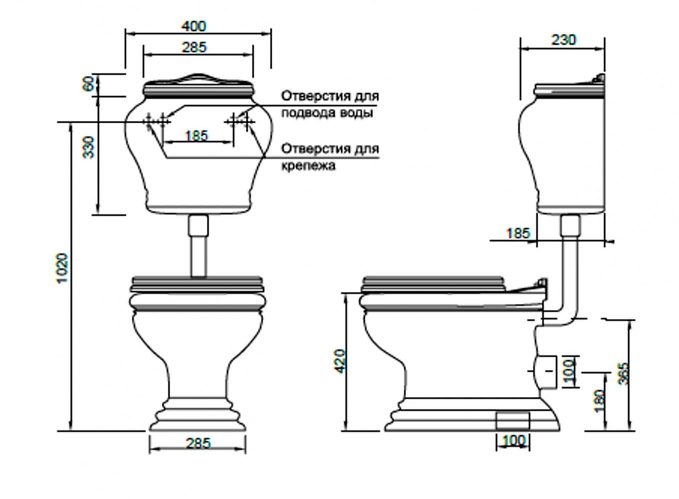milady-bl-.br-nizbochok-v-pol Напольный унитаз Migliore Milady - Вид №1