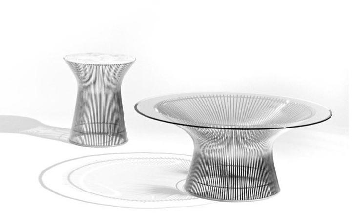 KNOLL Круглый журнальный столик из стали и хрусталя Platner sun-id-1377052 - Вид №4
