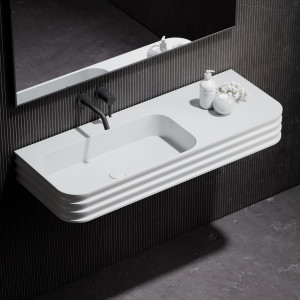 Прямоугольный одиночный подвесной умывальник из смолы