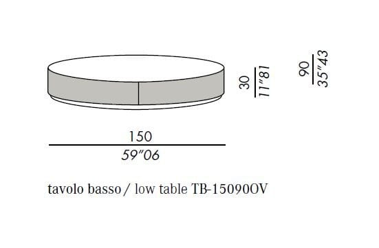 Латунный овальный низкий журнальный столик Meridiani BELT ARCH-00097976 - Вид №2