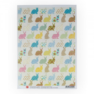 014808 Декупажная карта 21 x 29.7 см СК "Лоскутные зайчата" Чип-Арт