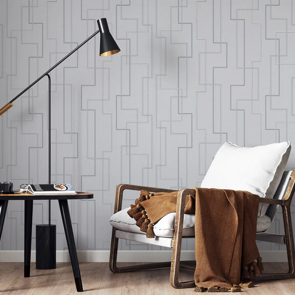 Обои виниловые Palitra Home Протект-Линия серые 0.53 м HC11070-41a STLM-2092625 - Вид №4