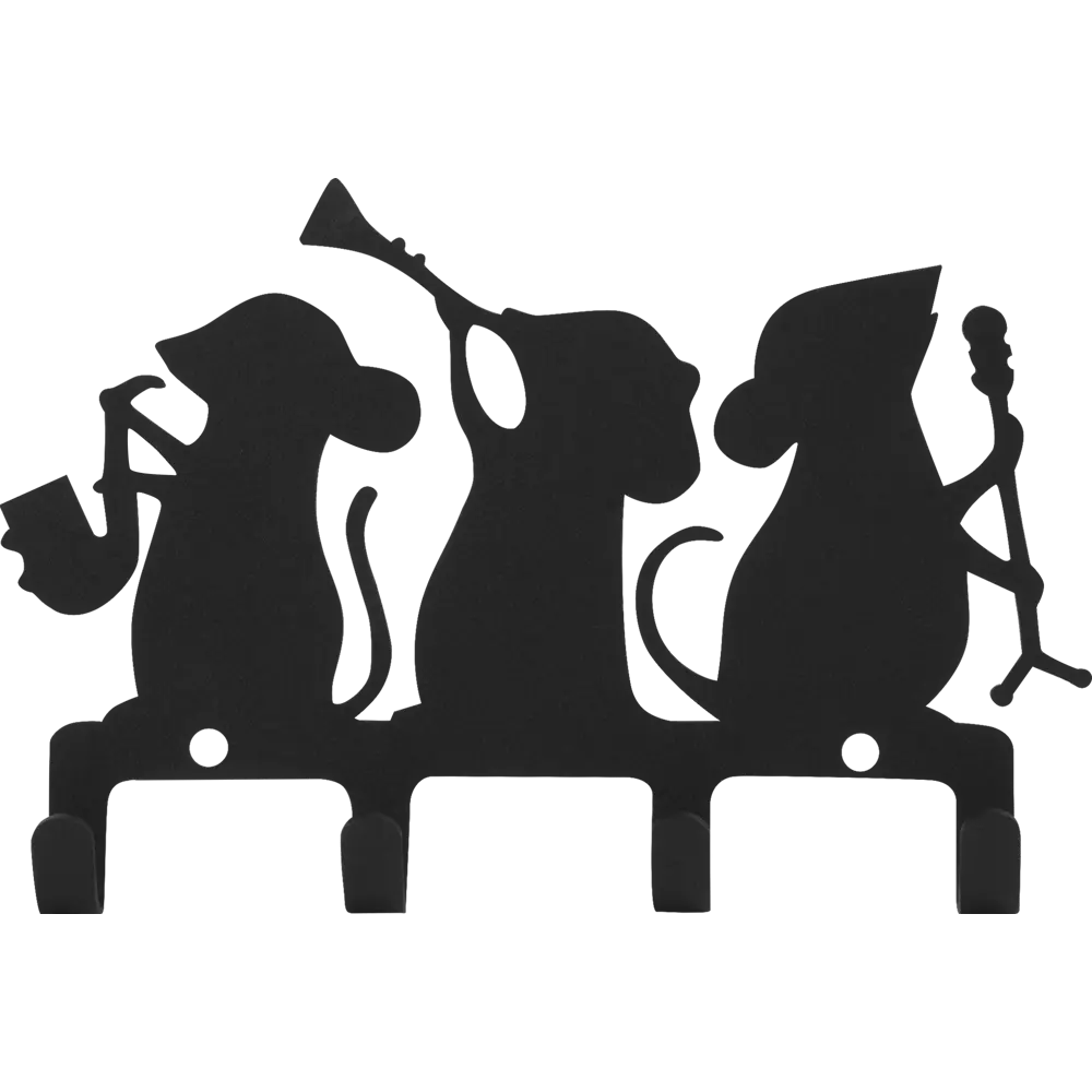 Крючок четырёхрожковый DuckandDog Оркестр, сталь, матовый чёрный STLM-2015320 - Вид №1