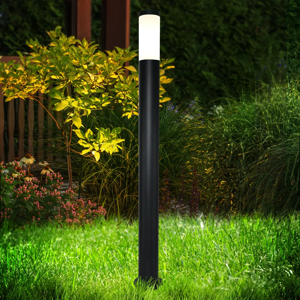 Уличный фонарный столб Kreaforta Bremner 100 см современный черный 89394216 STLM-1568509