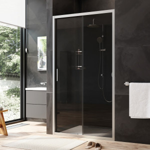 W90G-110-1-195MG Solo Дверь душевая 110х195 стекло тонированное профиль матовый хром AM.PM Gem