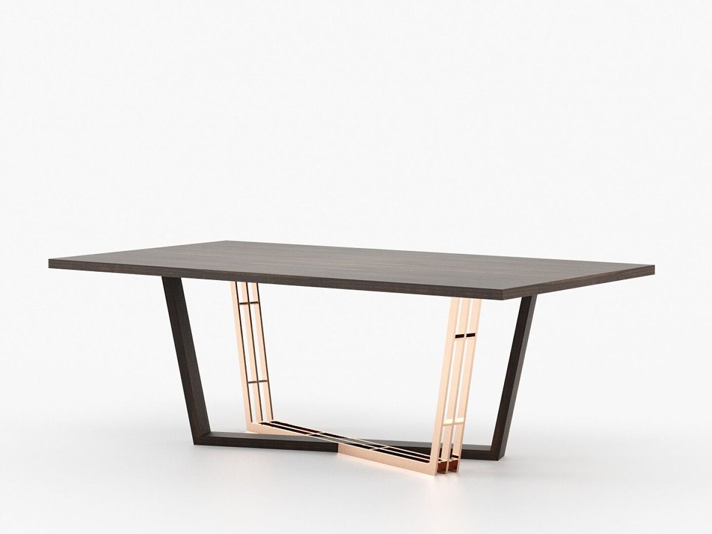 Прямоугольный обеденный стол из нержавеющей стали и дерева Laskasas ARCH-00094960