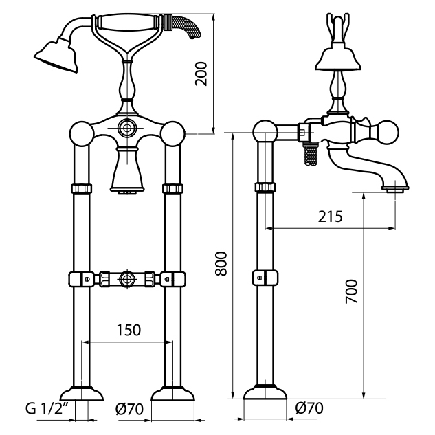 KA720801015 Смеситель для ванны Webert Karenina  - Вид №1