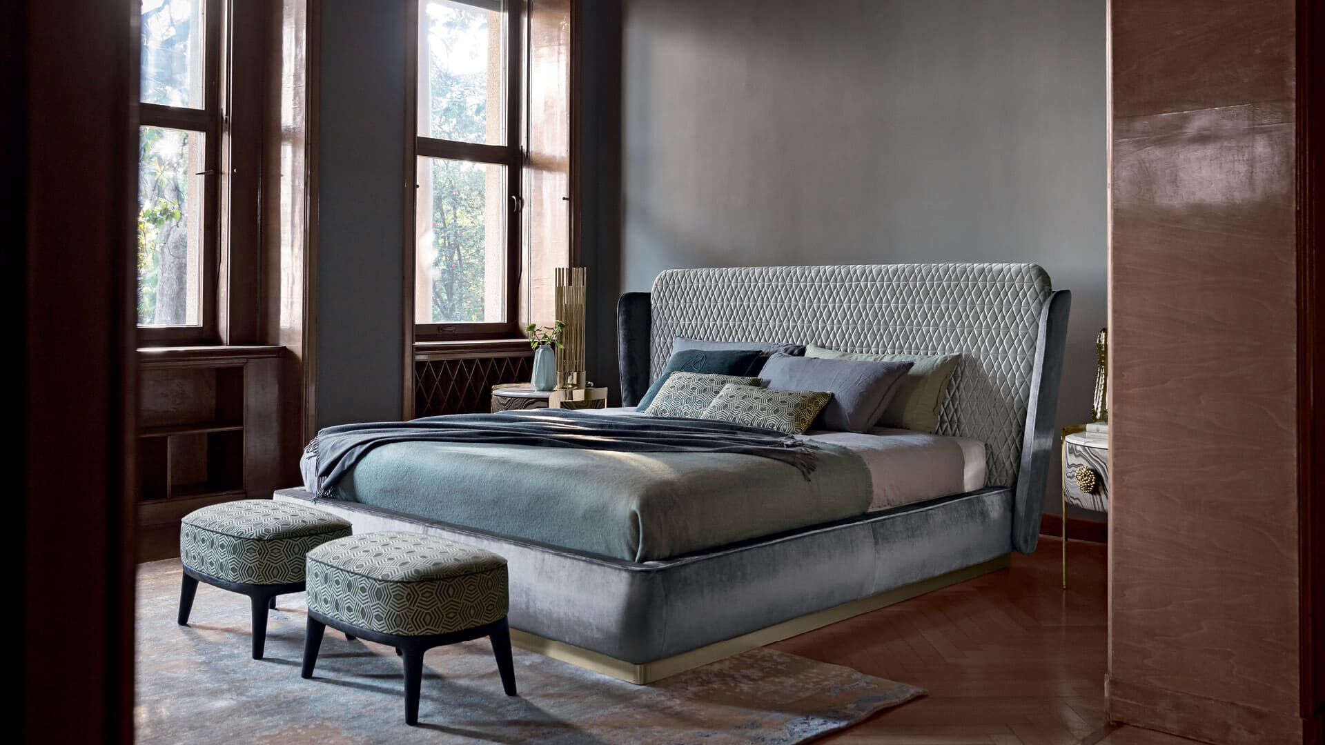 Двуспальная кровать с мягкой тканью OPERA CONTEMPORARY JANET ARCH-00062281 - Вид №2