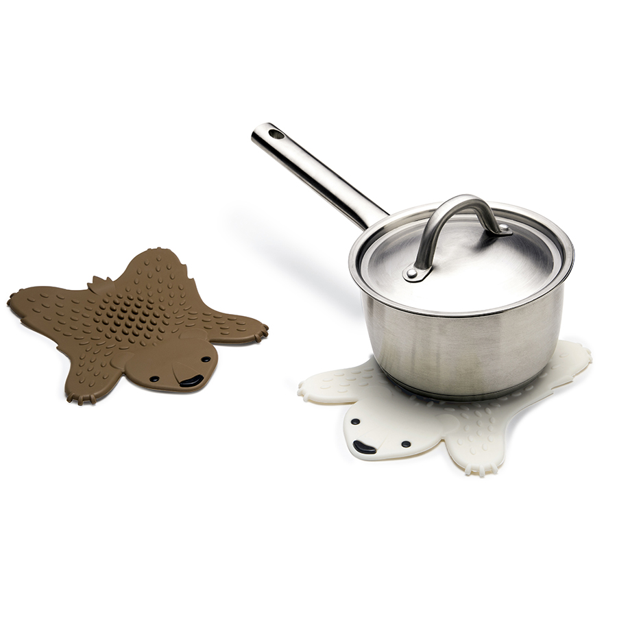 OT865 Подставка под горячее grizzly белая OTOTO  - Вид №2