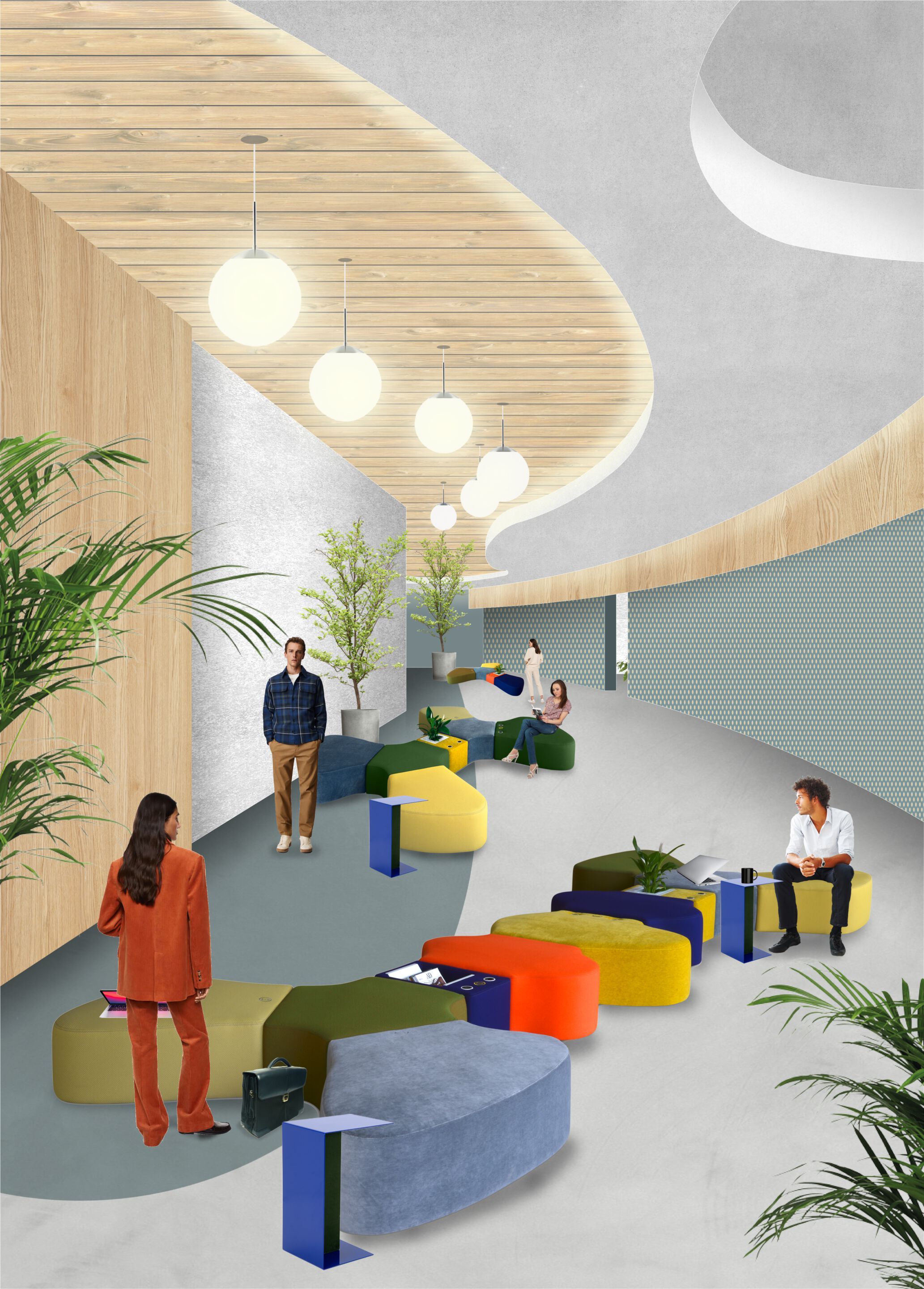 Журнальный столик из окрашенного листового металла с тканевой вставкой Adrenalina Sir-pent ARCH-00090662 - Вид №3