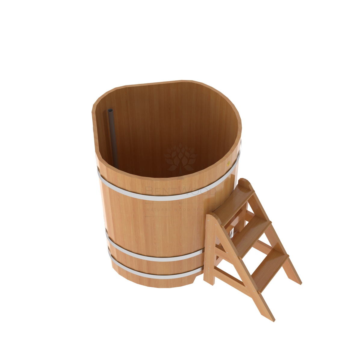 1225 Купель угловая из лиственницы 1,03х1,03х1,2 натуральная премиум Alyarus  - Вид №1