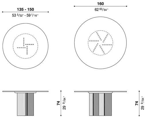 ACERBIS Круглый стеклянный стол со стальным основанием sun-id-1505478 - Вид №2