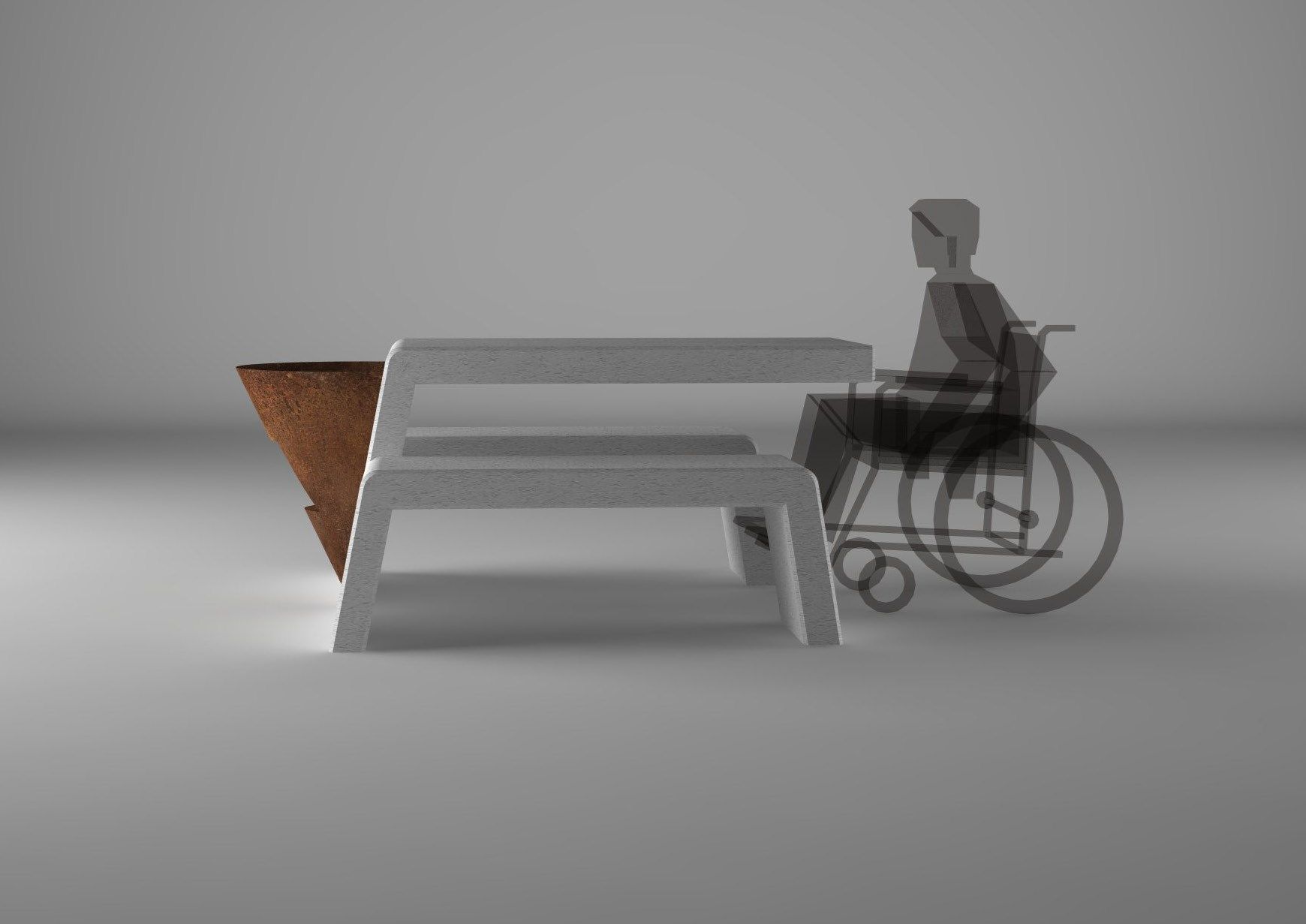 Стол для общественных мест со встроенными скамейками Viscio Urban Design CONVIVIO ARCH-00111773 - Вид №3