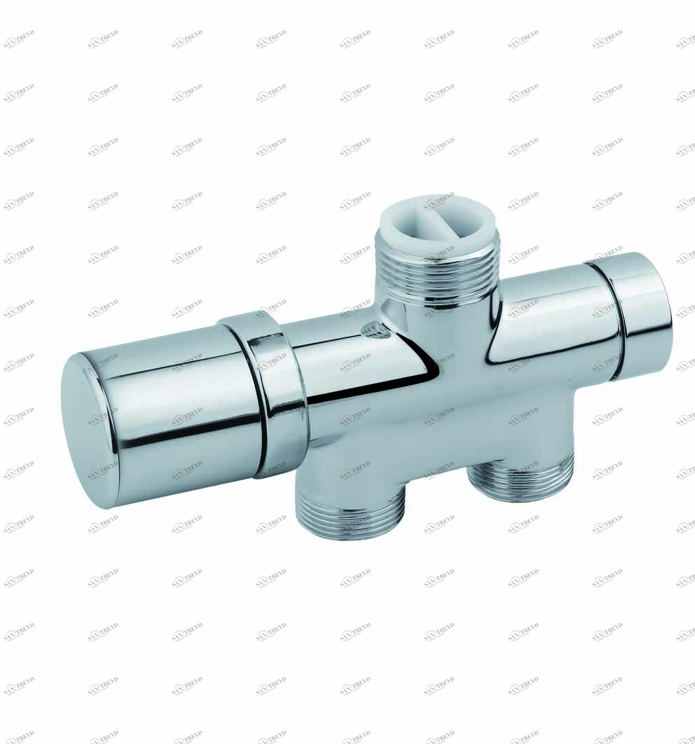 Carlo Poletti V81510ETKM Клапан термостатический прямой, одно/двухтрубный с бай-пасс, с подключением медной или пластиковой трубы. Межосевое расстояние 40 мм. Клапан, совместимый с системой ТКМ 