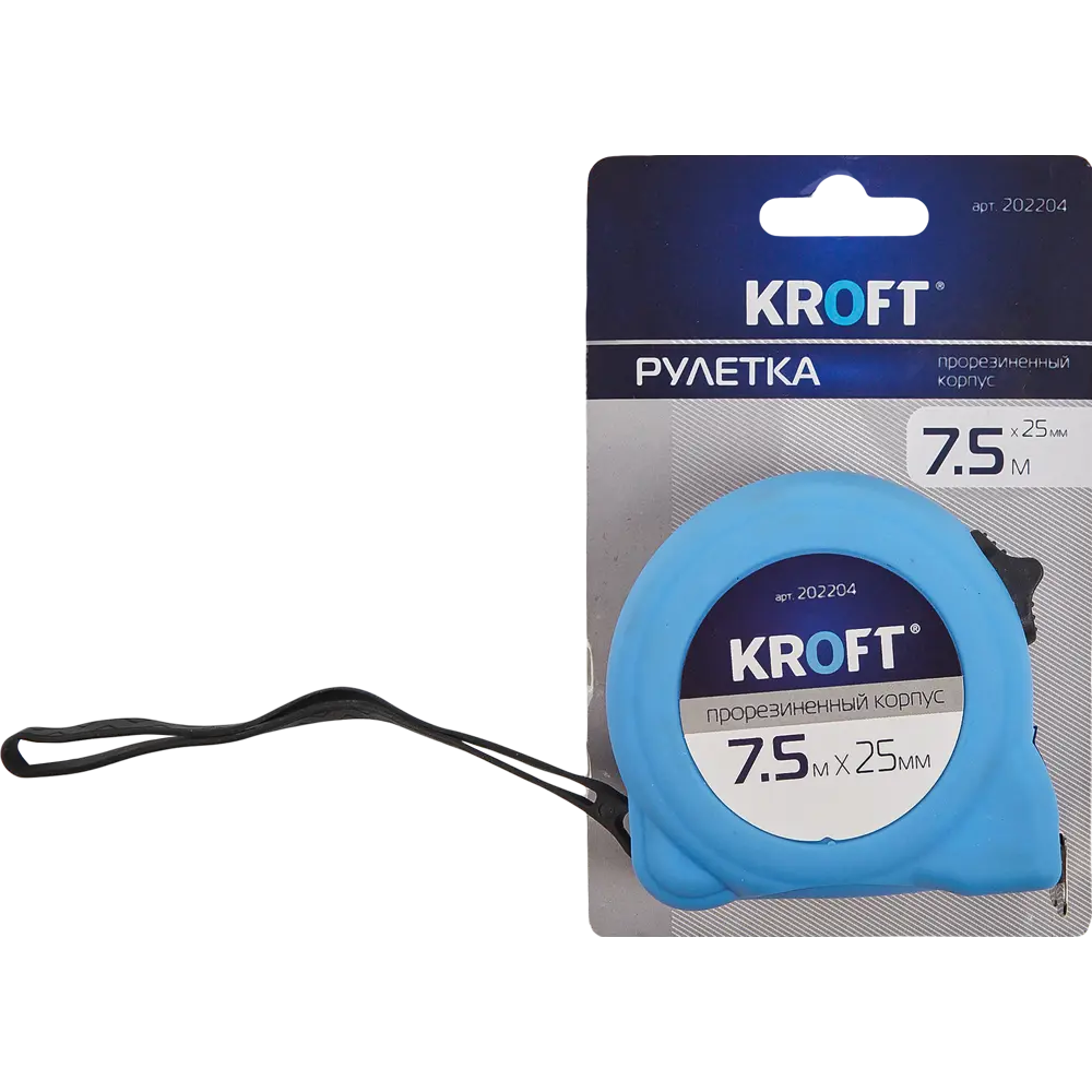 Рулетка Kroft прорезиненная 7.5 м x 25 мм STLM-2200601 - Вид №4