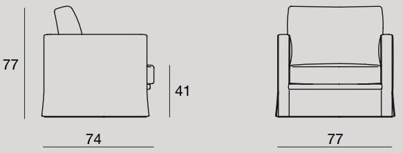 CTS SALOTTI Кресло со съемным чехлом из ткани Easy sun-id-1412298 - Вид №4