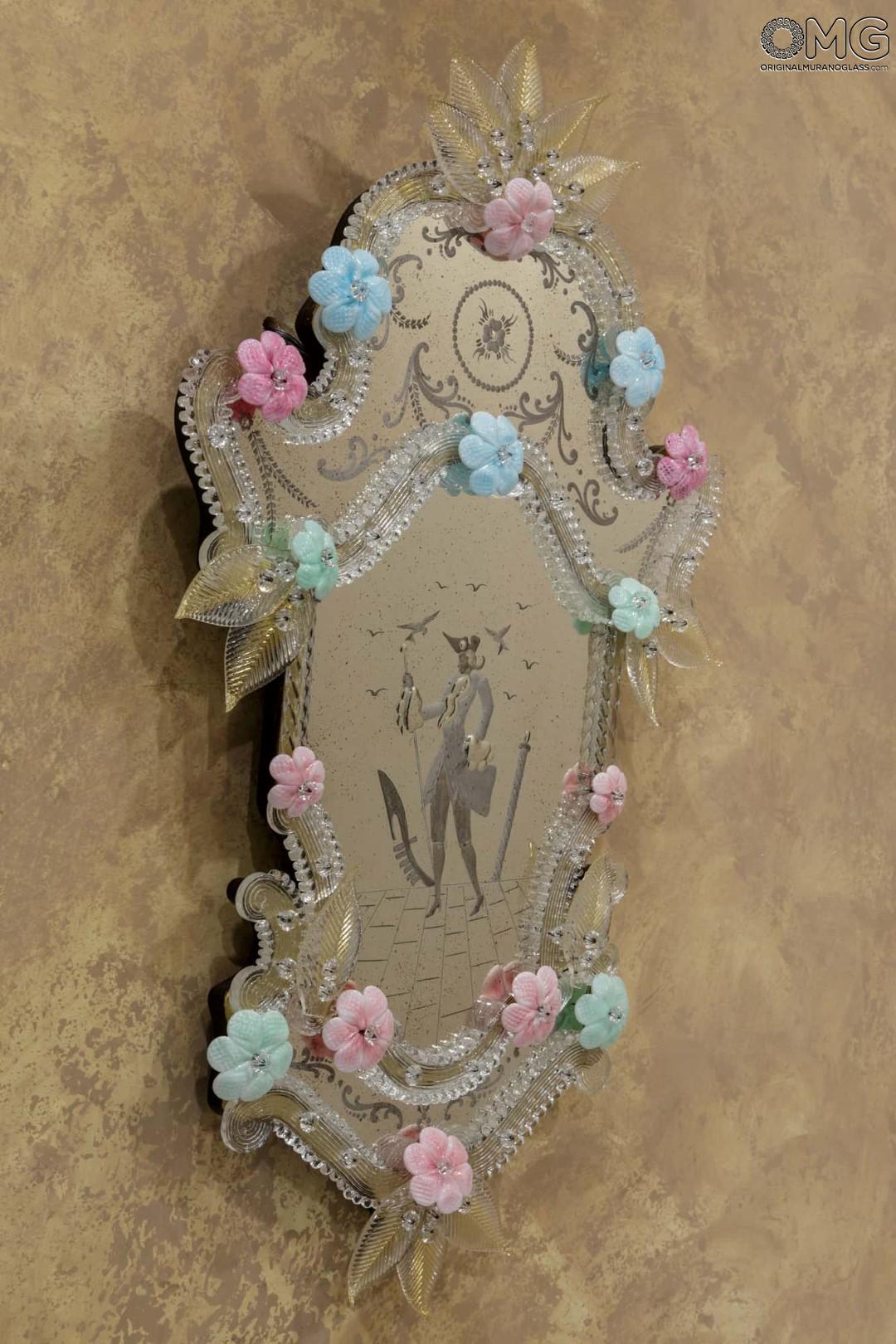 998 ORIGINALMURANOGLASS Венецианское зеркало Cavalier Carlo - муранское стекло OMG  см  - Вид №1