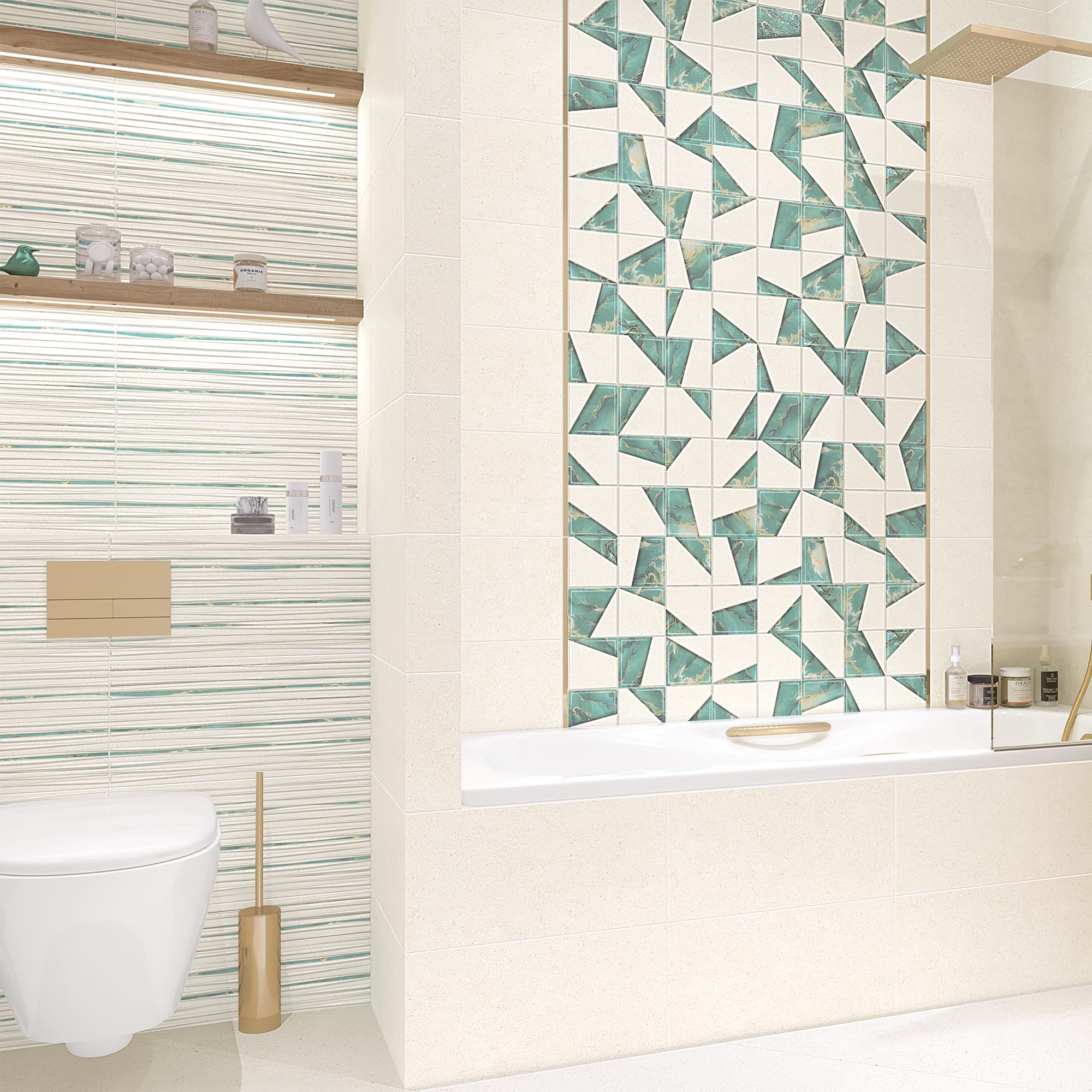 84766327 Плитка настенная 24,9x50см 1.37м2 цвет бирюзовый ENIGMA Santreyd - Вид №4