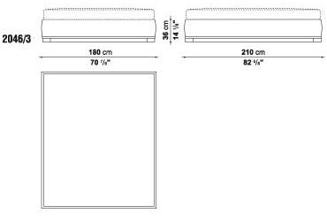 Maxalto Двуспальная кровать из ткани с мягким изголовьем Bauci sun-id-1489264 - Вид №5