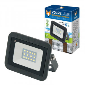 Прожектор светодиодный Volpe 10W 6500K ULF-Q512 10W/DW Sensor IP65 220-240B Black UL-00003168