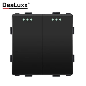 91708913 Выключатель встраиваемый Dealuxx SW30212 2 клавиши цвет черный STLM-1116258