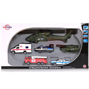86048-C Набор металлических машин специальная техника 5 штук Wincars