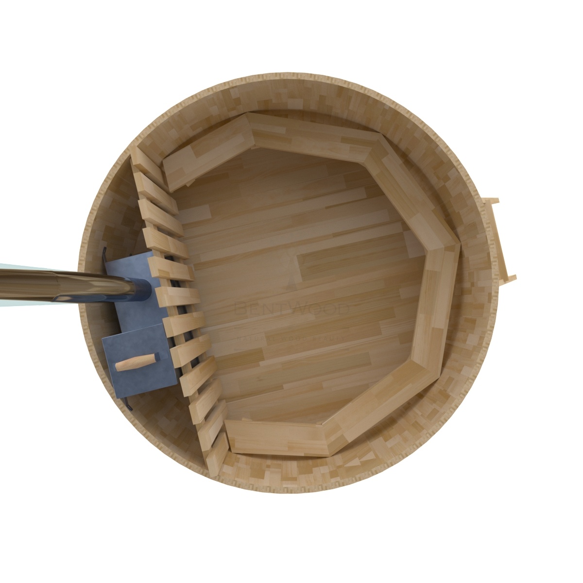 2115 Фурако из кедра D=2.1 с внутренней печкой. Высота 1,0м. Исполнение "Сращенная". Alyarus  - Вид №3