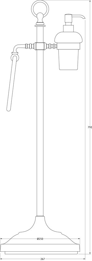 STI 632 Стойка с 2-мя аксессуарами для туалета с биде 80 cm 3SC STILMAR ANTIQUE COPPER Treesseci 3SC - Вид №1