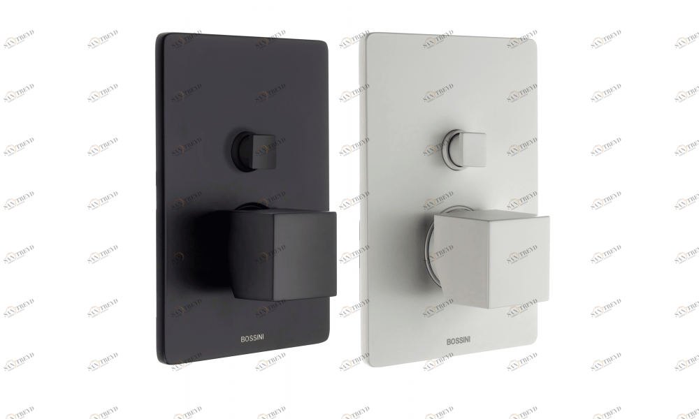 Z00063_073-045 + Z00005 - Single-Lever Black & White Collection Cube - 2 Outlets BOSSINI 