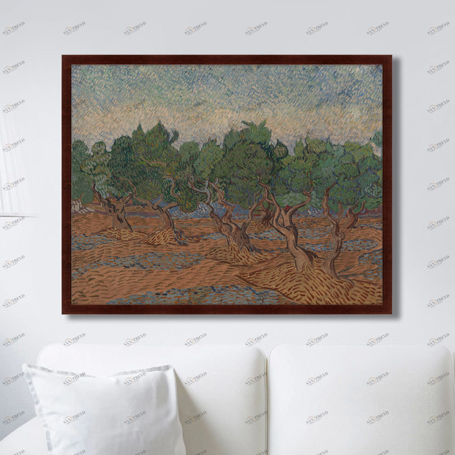 Картина в раме 78,5х100 см Olive Grove, 1889г. КАРТИНЫ В КВАРТИРУ  264165 Голубой;зеленый;коричневый;разноцветный 