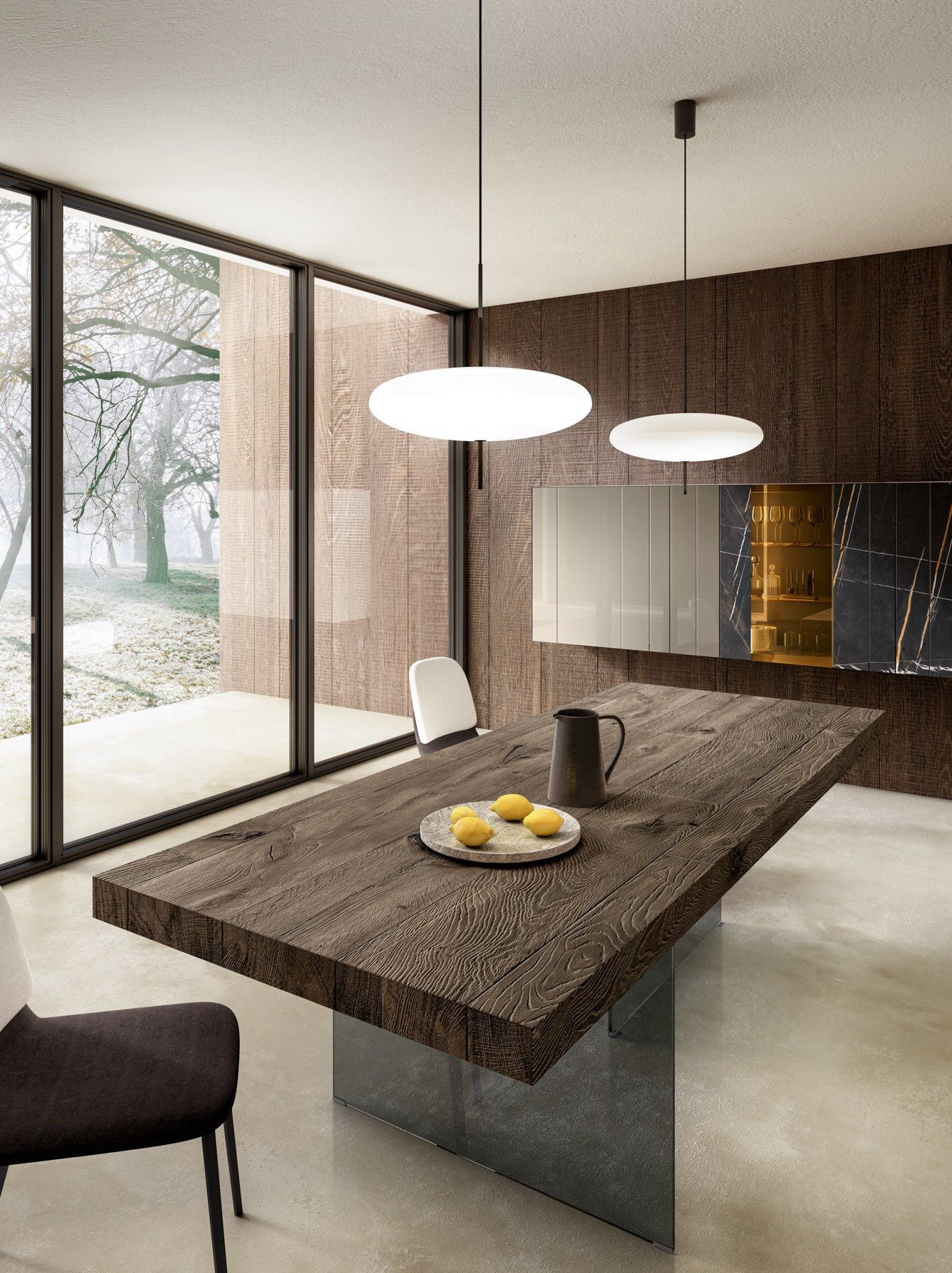 Прямоугольный стол из дерева и стекла Lago Air ARCH-00100183