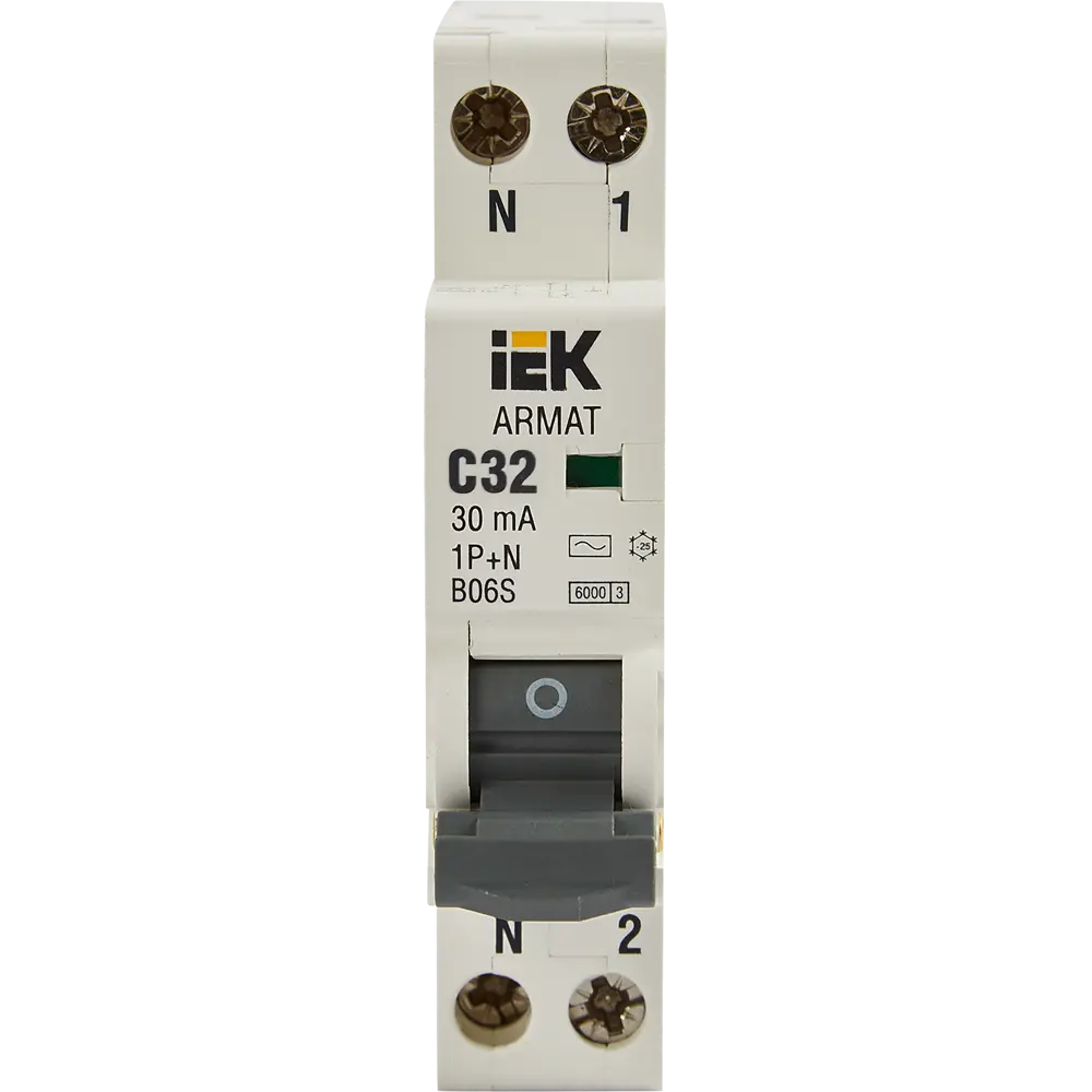 Дифференциальный автомат IEK Armat АВДТ B06S 32А 30мА - защита от короткого замыкания и перегрузок 87762186 STLM-1116923 - Вид №1
