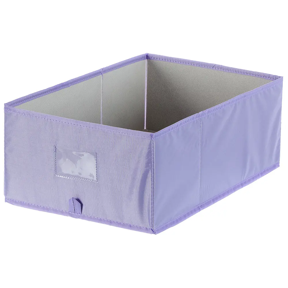 Короб для хранения без крышки Spaceo 27х16x44 см нетканый материал цвет фиолетовый STLM-2195112
