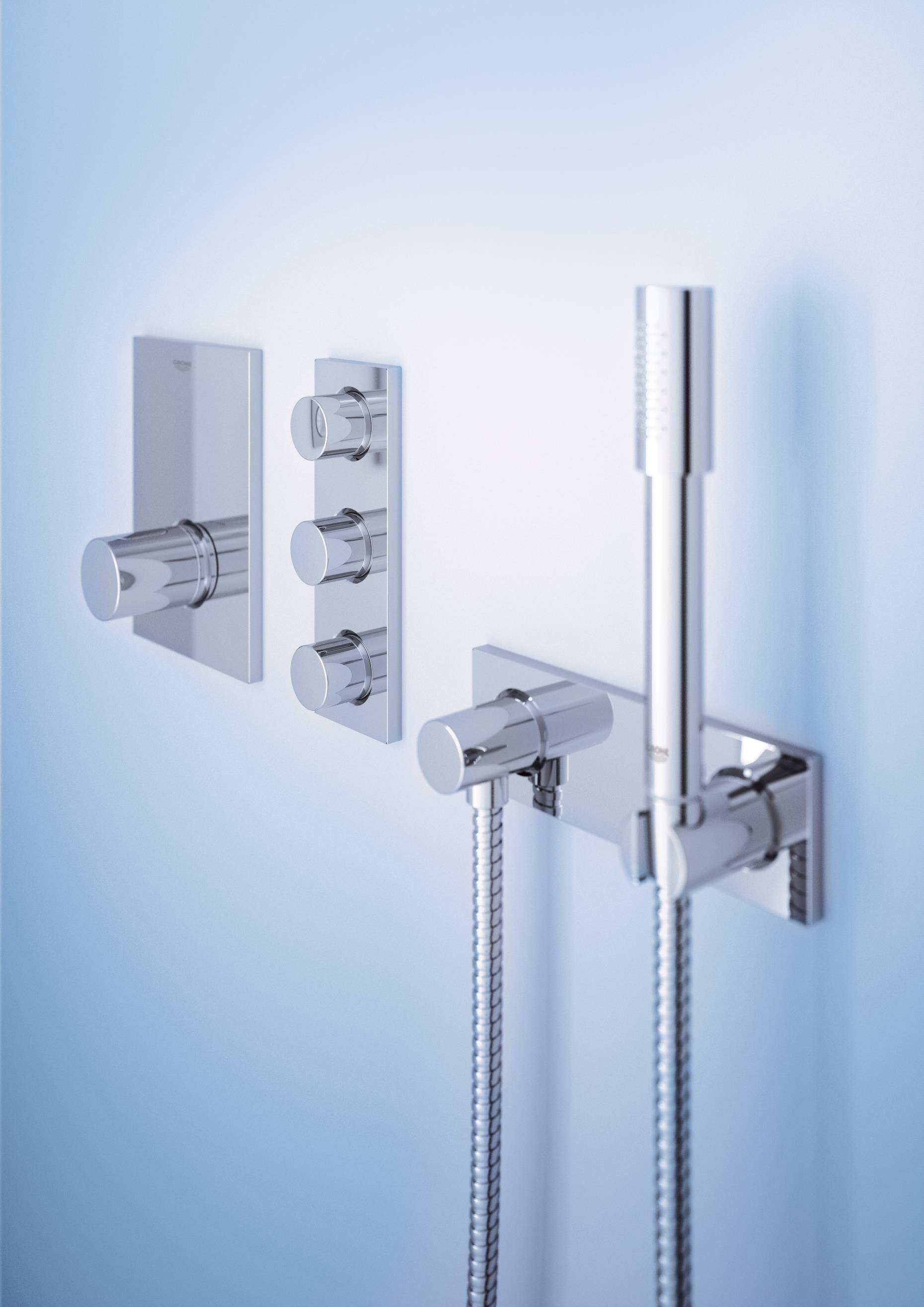 Держатель настенный для ручного душа GROHE Grohtherm F с подключением для душевого шланга, хром (27621000) - Вид №2