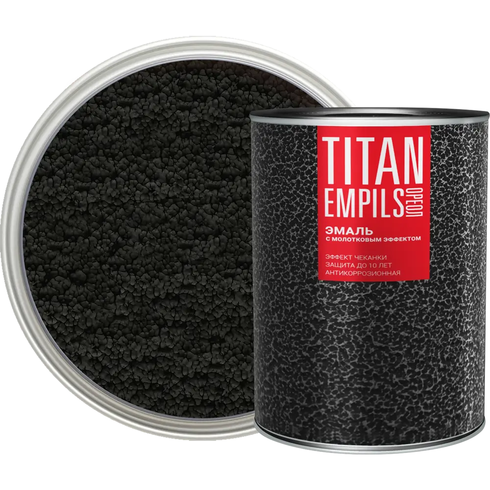 Грунт-эмаль 3 в 1 Ореол Titan молотковая цвет черный 0.8 кг STLM-2053255