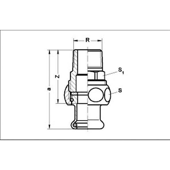 124333G542 SANHA 24333G SANHA-Therm сгон ВПр-НР с плоск.упл. 54x2 мм  - Вид №1