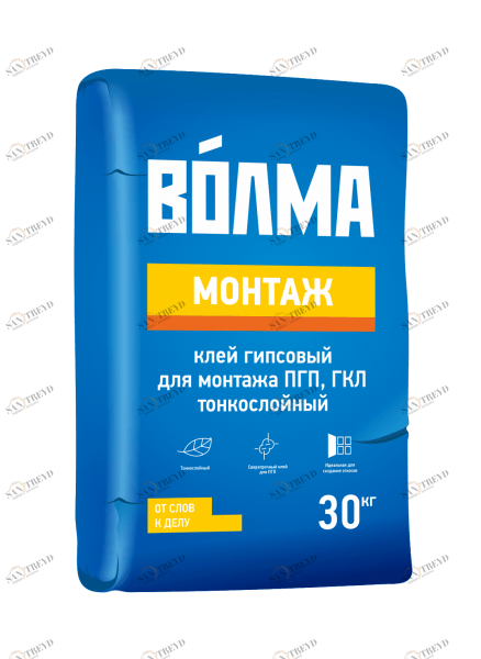 Клей гипсовый Волма Монтаж 30кг 3508