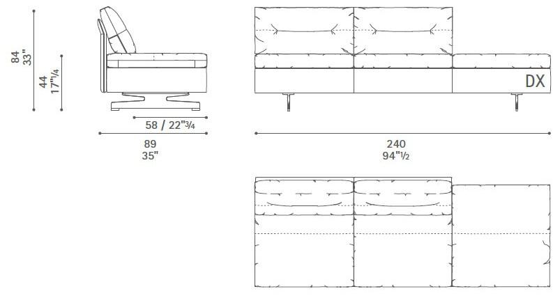Poltrona Frau Модульный диван с журнальной полкой La collezione - divani e poltrone sun-id-1502655 - Вид №37