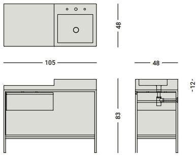 Nic Мебель для умывальника с ящиками Semplice 105 sun-id-1436055 - Вид №2