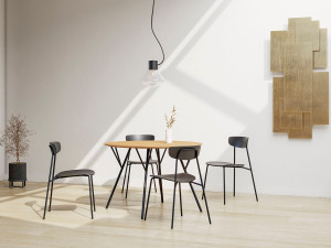 Стул из стали и дерева